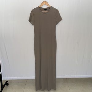 Sen Maxi Length Jersey Short Sleeve Neutral Taupe Dress Anthropologie Med / L